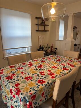 Food Network Floral Cotton Tablecloth in Red, Yellow & Blue